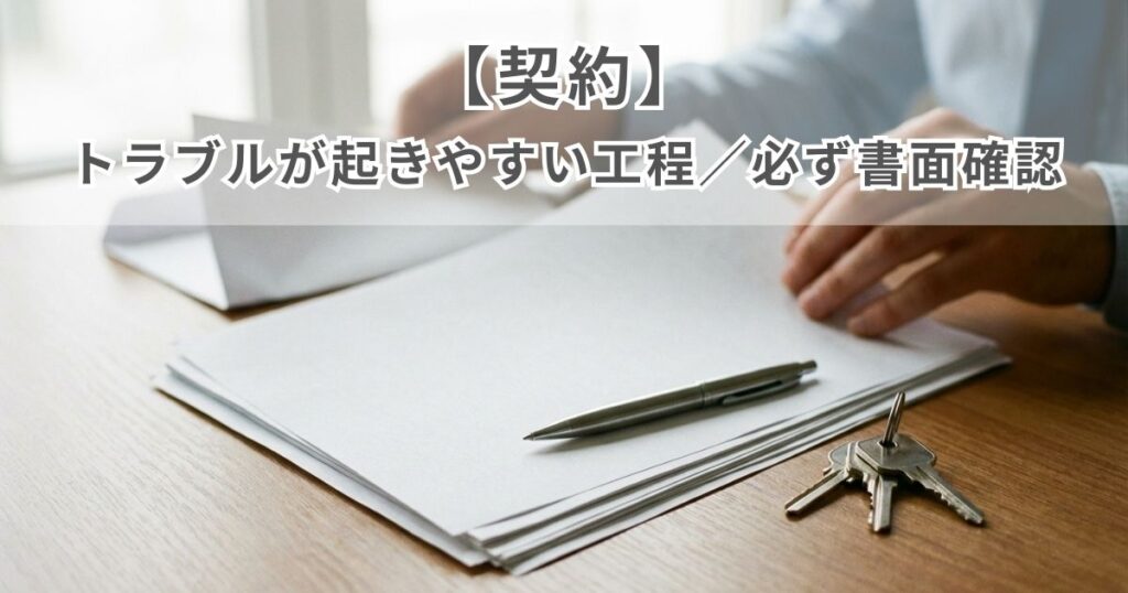 契約書類を確認している売却手続きのイメージ写真