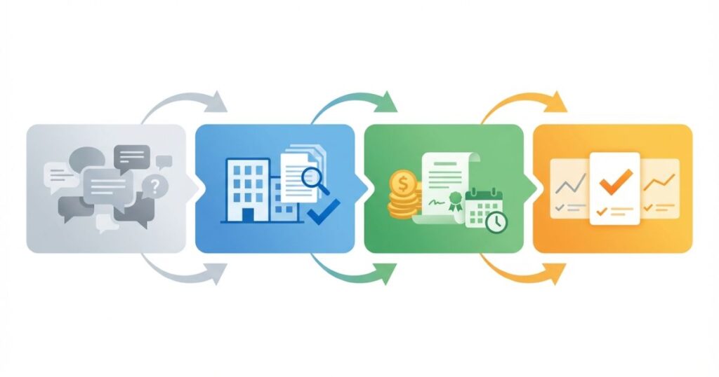 口コミだけで判断せず公開情報と査定条件で比較する判断軸を示す図解