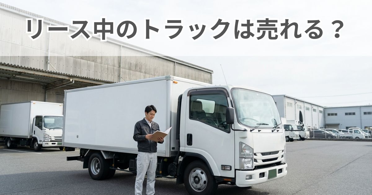 リース契約中のトラック売却可否を確認する場面をイメージした物流ヤードの写真