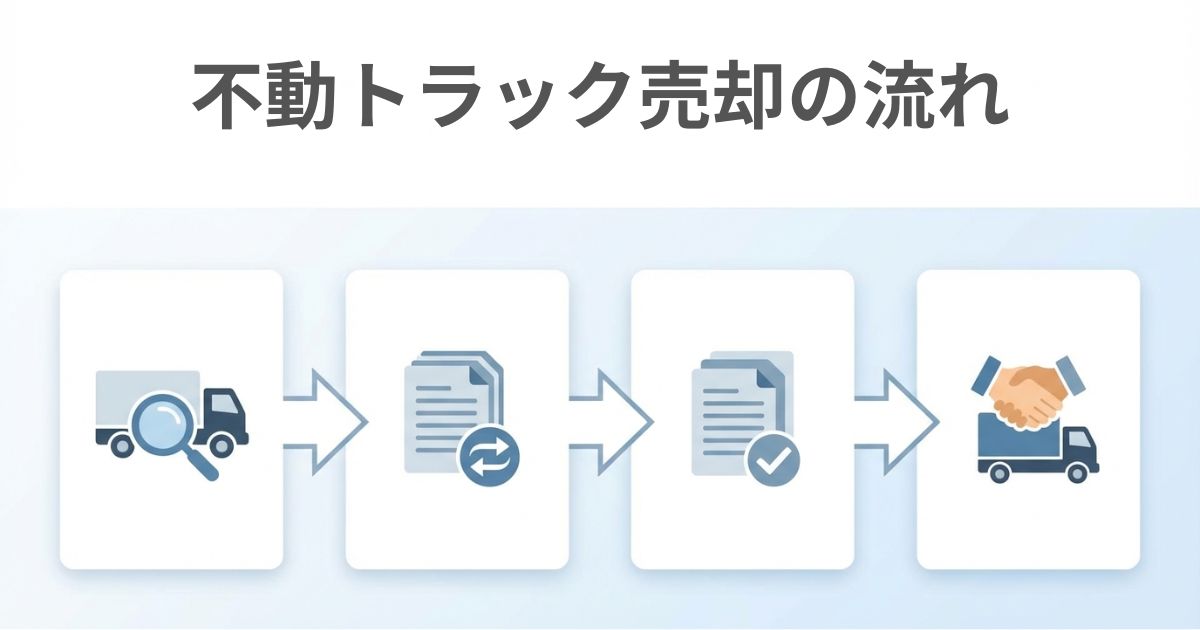 不動トラック売却の査定依頼から引き渡しまでの流れ図