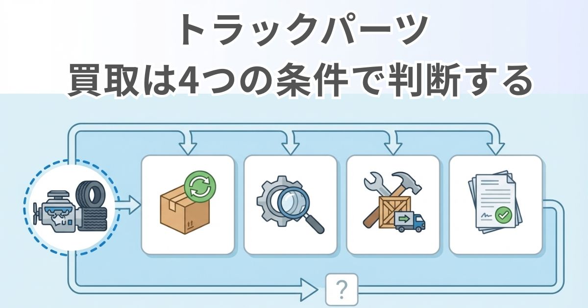トラックパーツ買取の判断条件を示した図解