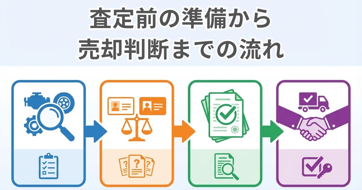 トラックパーツの査定準備から売却判断までの流れ図