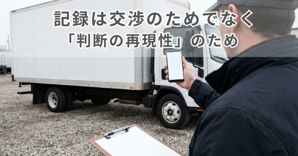 写真とメモで比較の根拠を記録として残す様子の写真