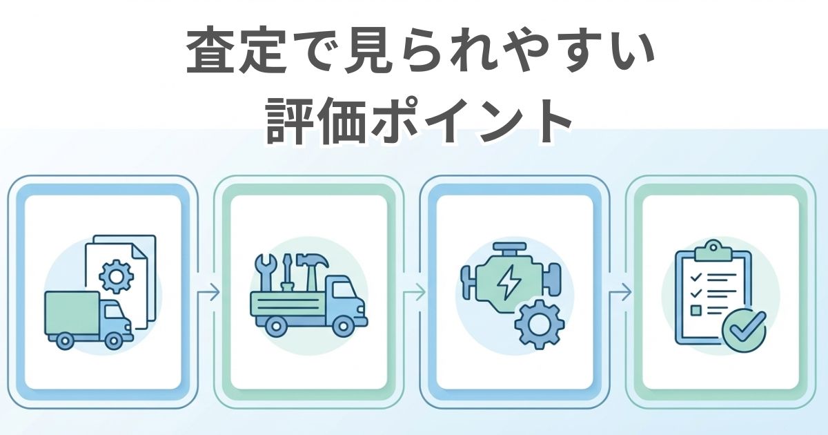 トラック査定で見られやすい評価ポイントを示した図解