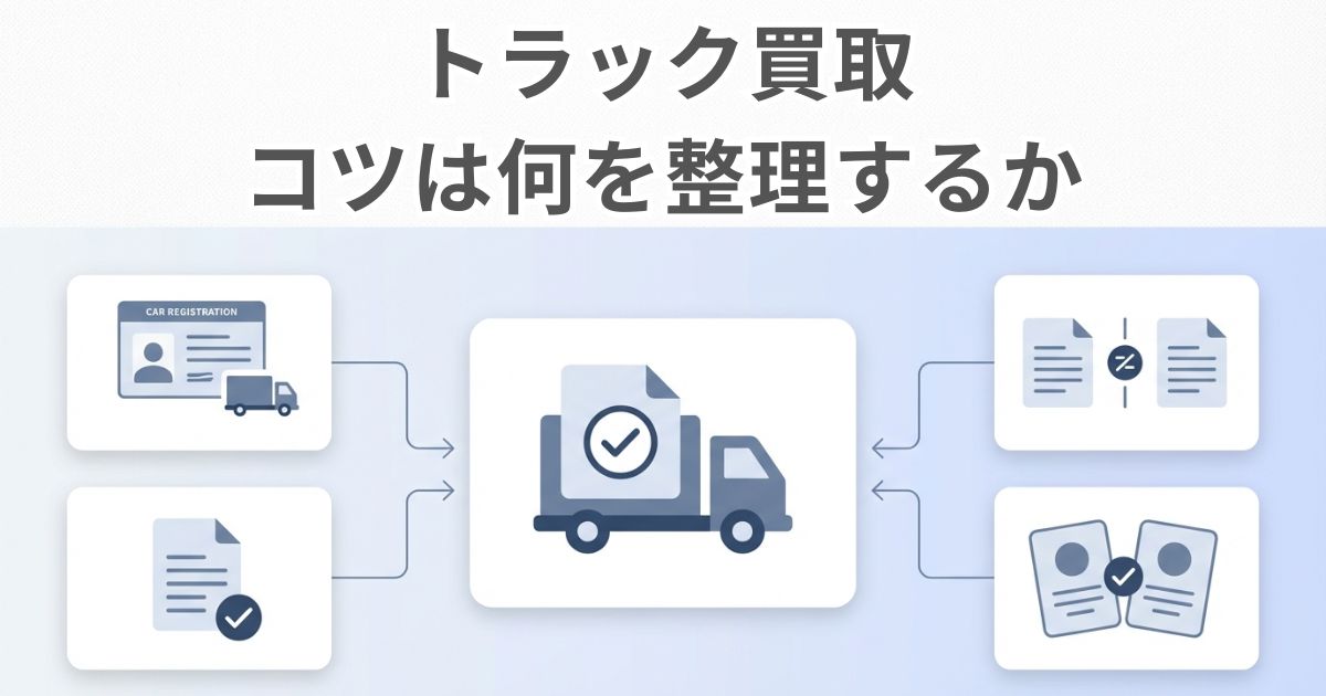 トラック買取のコツとして整理すべき要点を示した図解