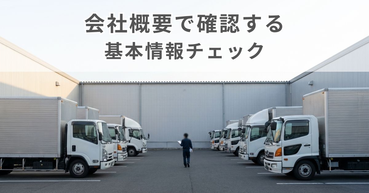 トラック買取会社の企業情報を確認するイメージ