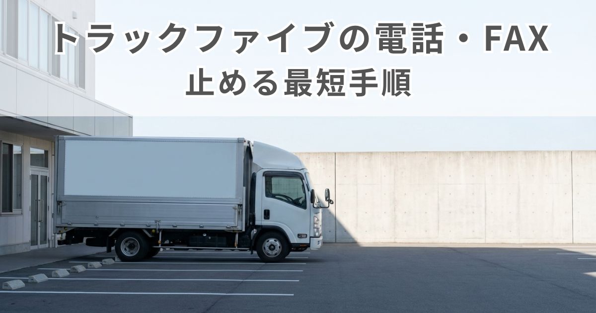 トラックファイブの電話やFAXを止める最短手順のイメージ
