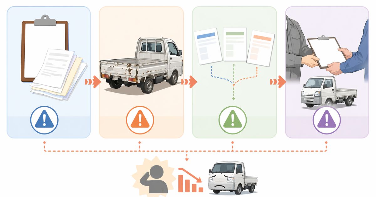 ハイゼットトラック売却の失敗例や注意点を整理した図解
