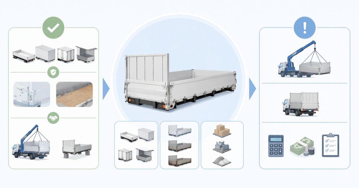 トラック荷台売却の判断軸を売却可否・条件差・注意点で整理した図解
