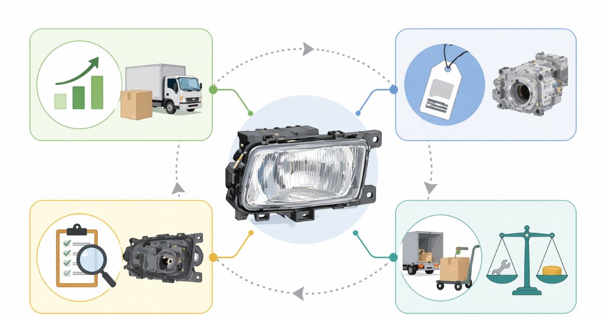 トラック部品買取で需要だけでなく適合確認や状態や実質条件を見て判断する図解