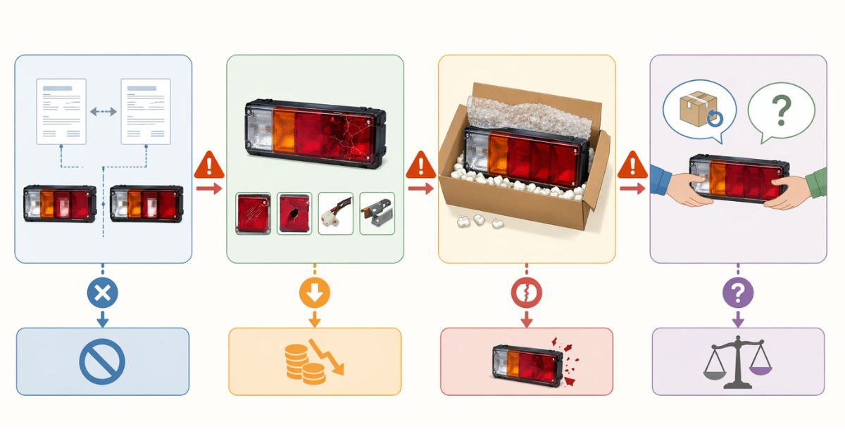 トラックテールランプ売却で起こりやすい失敗例と注意点を整理した図解