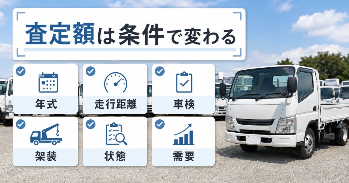 3tトラックの査定額に影響する年式・走行距離・車検・架装などの条件整理