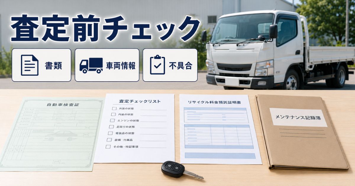 3tトラックを査定に出す前に確認する車検証や整備記録などの必要書類