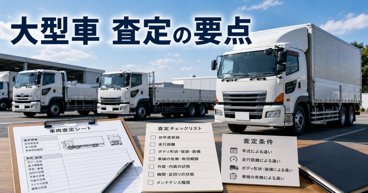 大型トラックの査定条件と売却判断を確認する買取ヤードの構図
