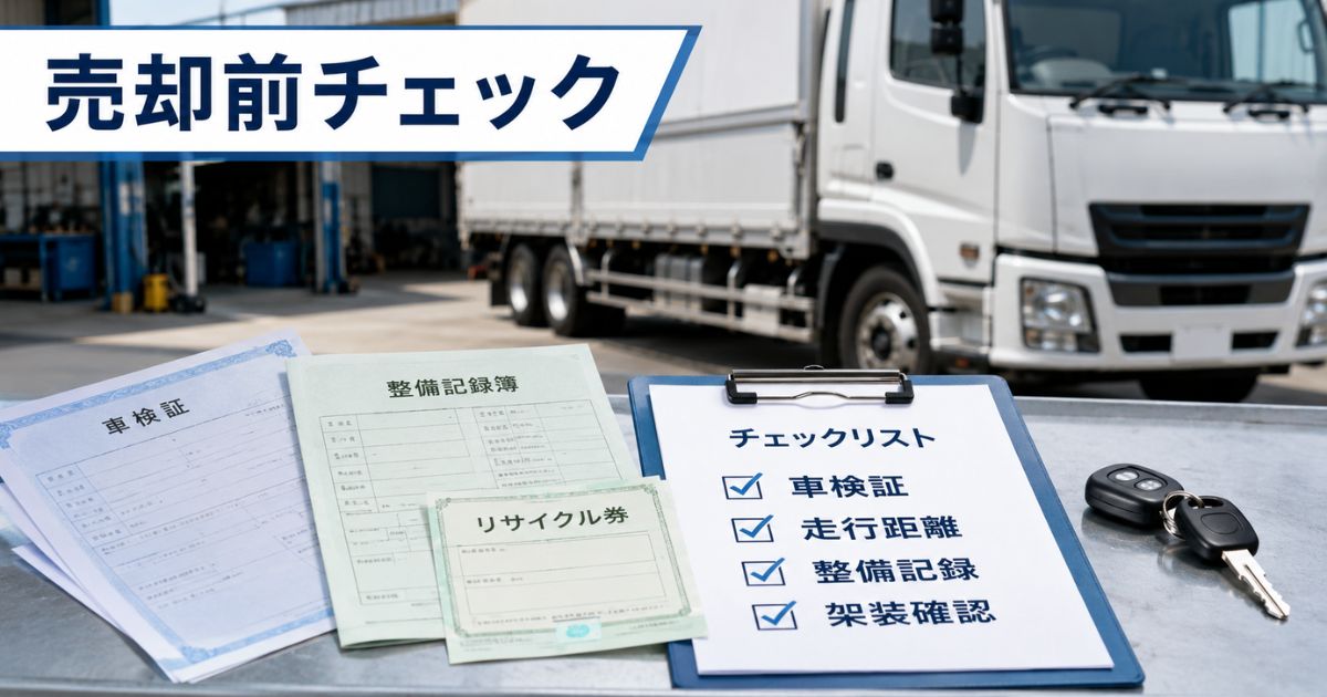大型トラック売却前に車検証や整備記録などを確認する準備内容