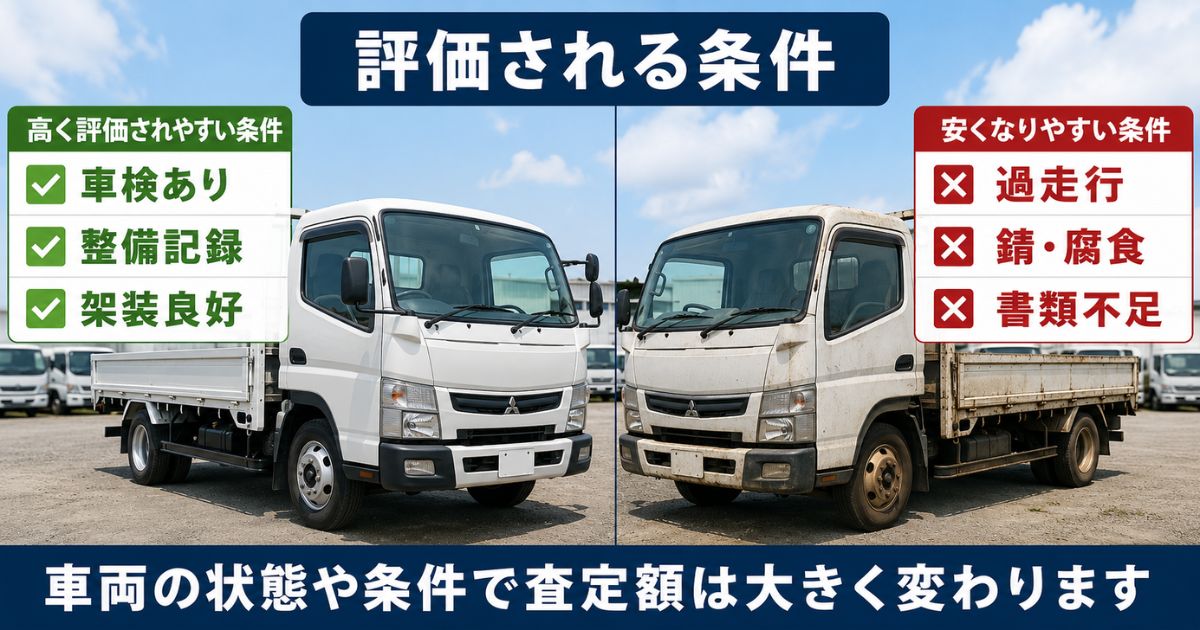 高く評価されやすい条件と安くなりやすい条件の比較